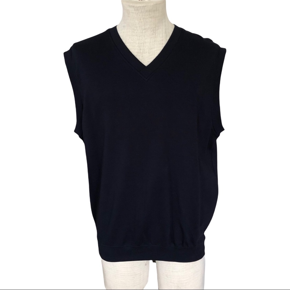 BOLLE NAVY BLUE MEN’S GOLF SWEATER VEST SIZE MEDIUM PIMA COTTON